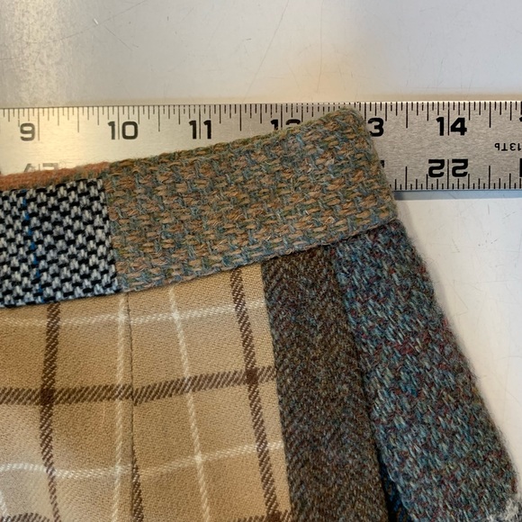 Vintage wool patchwork miniskirt, used excellent condition, - Picture 7 of 13